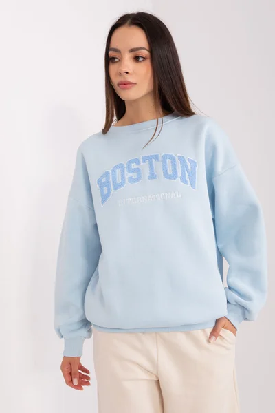 Baby blue dámská oversize mikina Boston FPrice