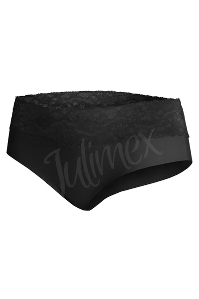 Pohodlné bezešvé černé kalhotky s krajkou Julimex