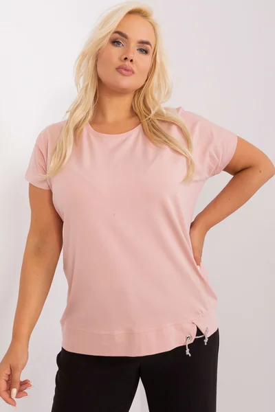 Světle růžové dámské volné tričko FPrice univerzální velikost