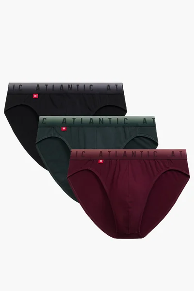 Pánské slipy Atlantic 3-pack bordo/smaragd