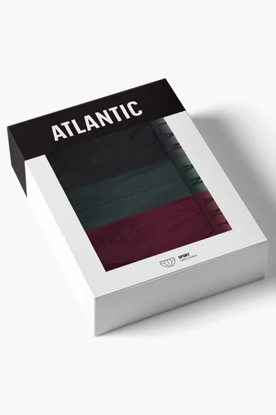 Pánské slipy Atlantic 3-pack bordo/smaragd