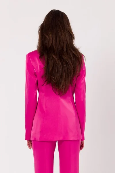 Tmavě růžové módní vypasované dámské sako Makover