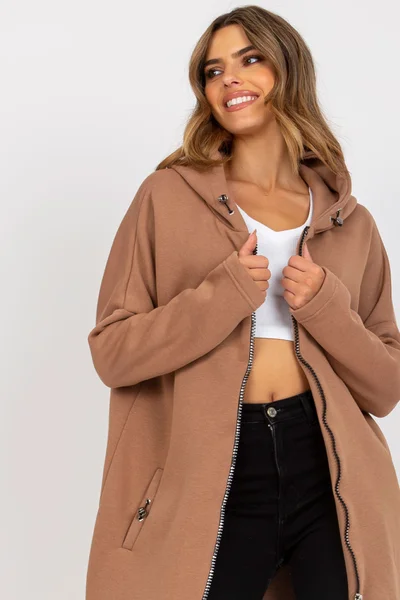 Oversize dlouhá dámská mikina na zip FPrice