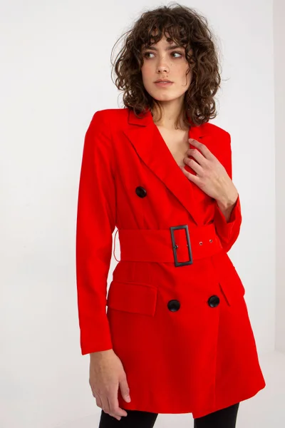 Dámský červený kabát s podšívkou Yups
