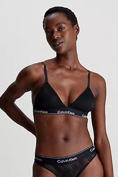 Černá trojúhelníková dámská podprsenka bez kostic Calvin Klein