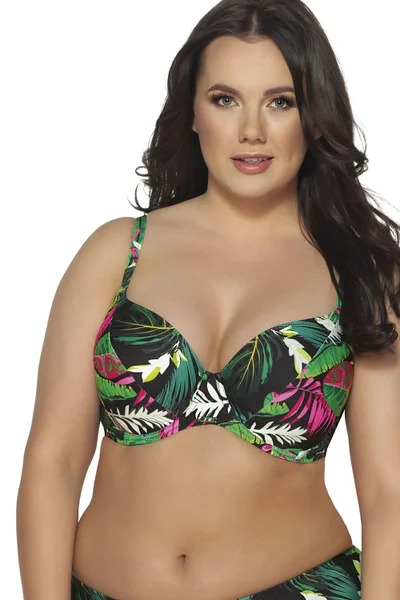 Bikiny plavková podprsenka s exotickým potiskem Ava plus size