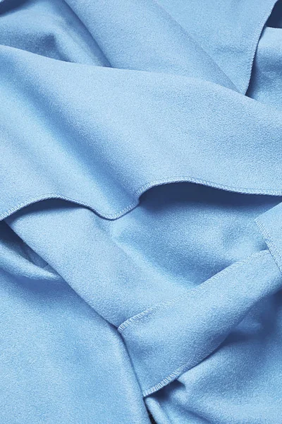 Světle modrý měkký kabát s velkým límcem MADE IN ITALY