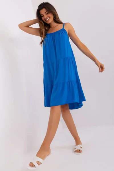 Vzdušné dámské modré šaty Och Bella