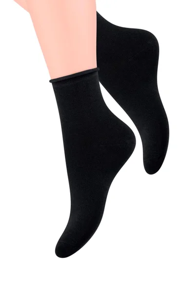 Černé bavlněné dámské ponožky Steven