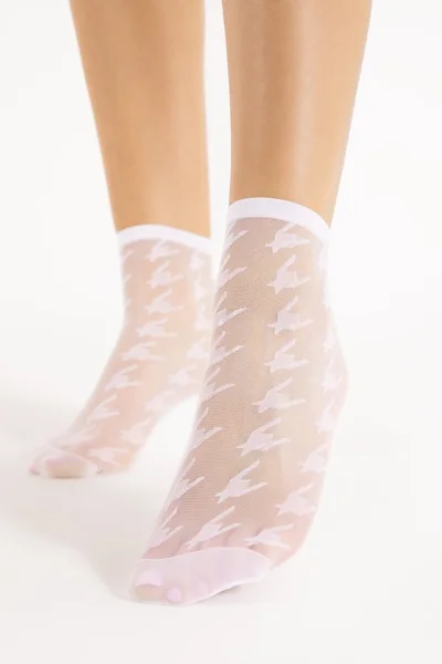 Dámské vzorované průsvitné ponožky Fiore