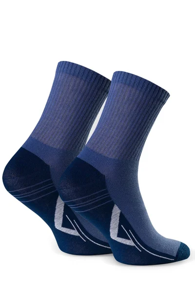 Modré vyšší ponožky z kvalitní bavlny Steven