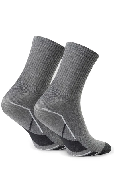Šedé vysoké ponožky z kvalitní bavlny Steven