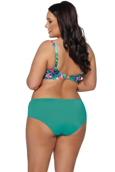 Zelená vzorovaná bikiny podprsenka plus size Ava