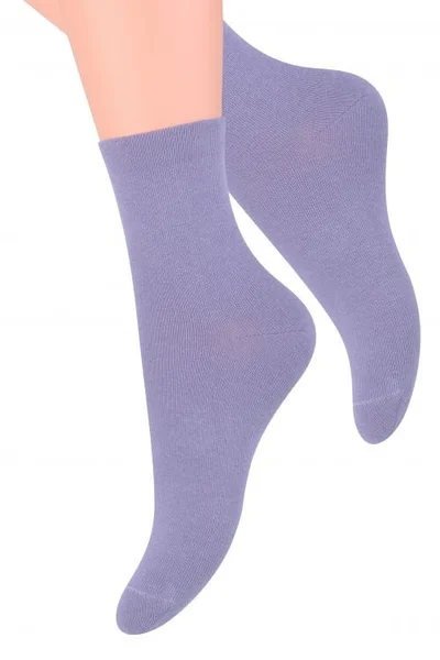 Hladké dámské bavlněné ponožky Steven art.037