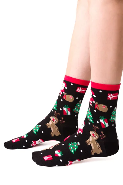 Vánoční dámské ponožky s veselým potiskem Steven