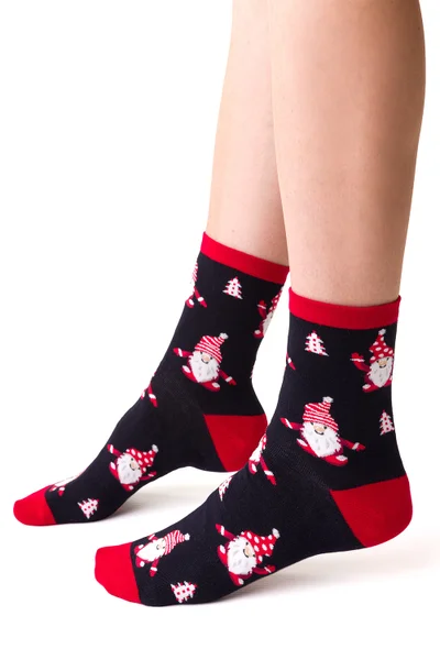 Barevné dámské vánoční ponožky s potiskem Steven