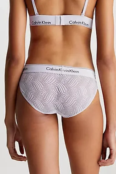 Bílé krajkové bokové dámské kalhotky Calvin Klein