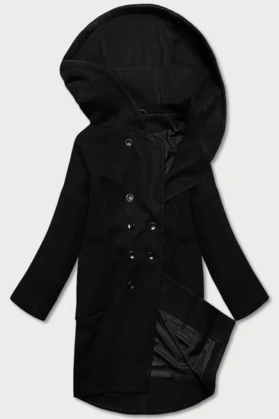 Dámský kabát plus size s kapucí H201 ROSSE LINE