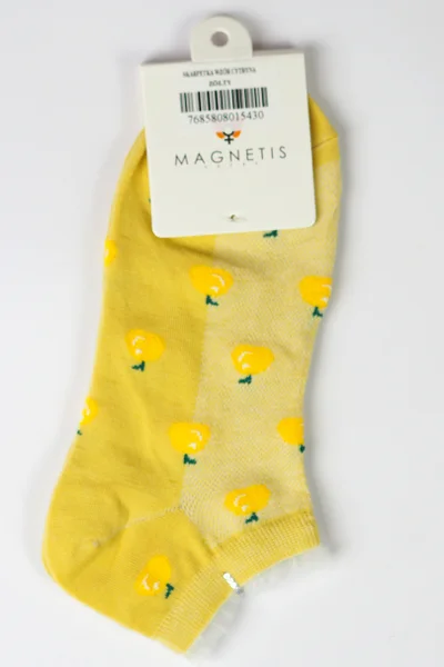 Dámské nízké žluté ponožky se vzorem Magnetis