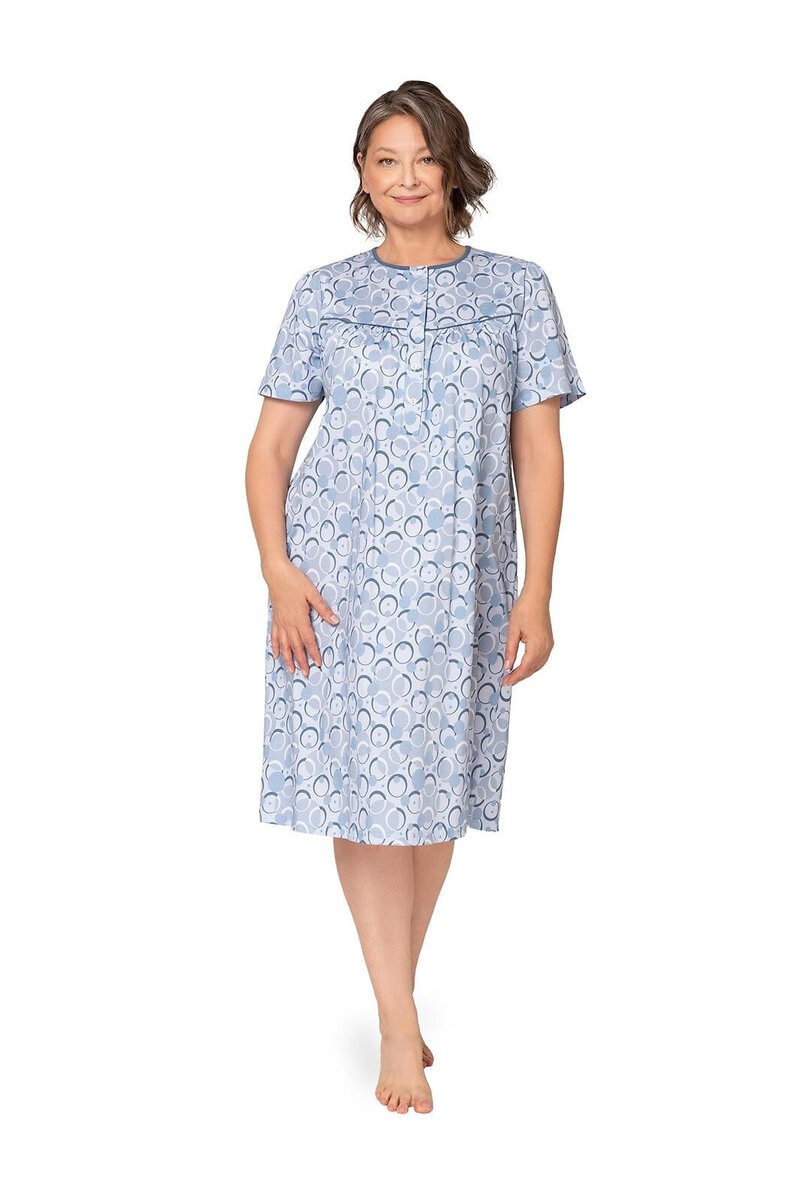 Bavlněná noční košilka s krátkými rukávy MARTEL plus size, tmavě modrá 3xl i384_70035670