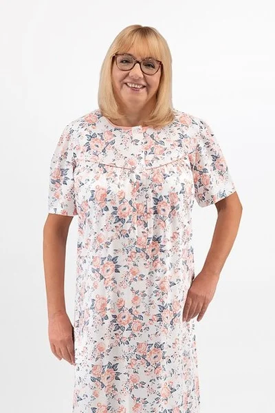 Bavlněná noční košilka s krátkými rukávy MARTEL plus size