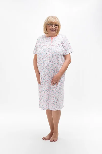 Bavlněná noční košilka s krátkými rukávy MARTEL plus size