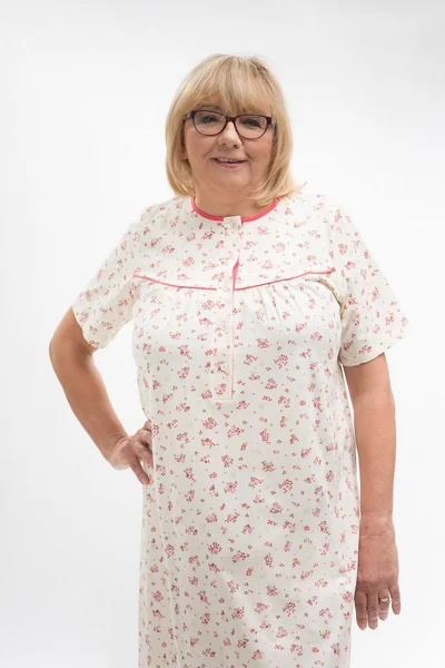 Bavlněná noční košilka s krátkými rukávy MARTEL plus size