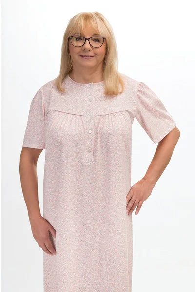 Bavlněná noční košilka s krátkými rukávy MARTEL plus size