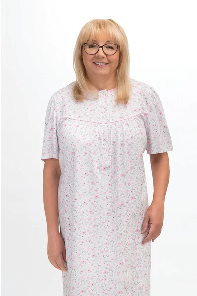 Bavlněná noční košilka s krátkými rukávy MARTEL plus size