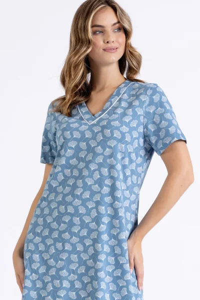 Světla modrá vzorovaná košilka na spaní LEVEZA