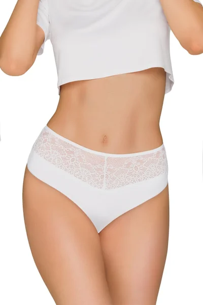 Sexy bílé vyšší string kalhotky Babell