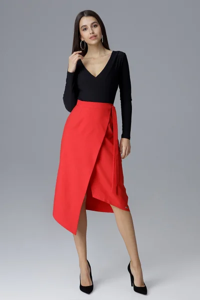 Dámská sukně J547 - Figl (v barvě červená)