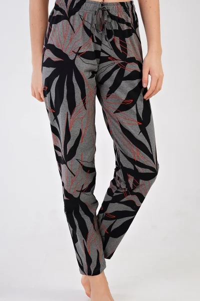 Šedo-černé vzorované pyžamové kalhoty Vienetta