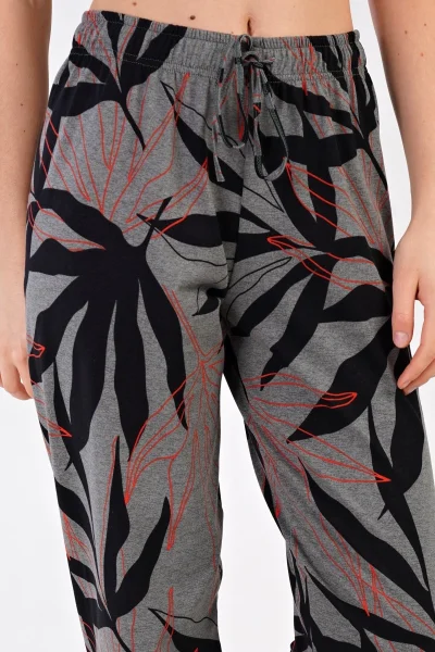 Šedo-černé vzorované pyžamové kalhoty Vienetta