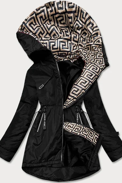 Černo-béžová dámská bunda pro přechodné období NY803 S'WEST (barva černá)