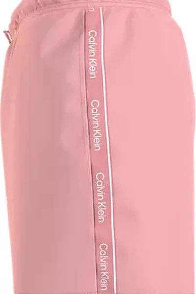 Světle růžové pánské koupací šortky Calvin Klein