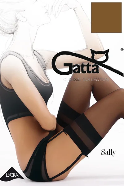 Černé punčochové kalhoty na podvazkový pás Gatta