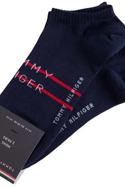 Tommy Hilfiger Pánské Tenké Ponožky Navy Blue 2ks