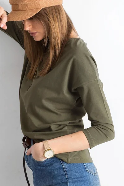 Dámská khaki halenka s 3/4 FPrice