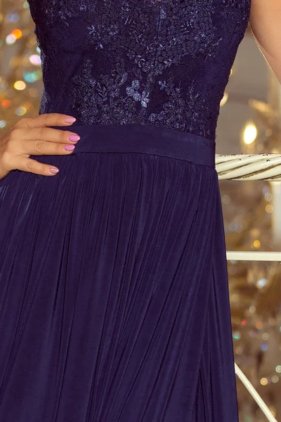 Tmavě modré elegantní šaty Numoco 215-2