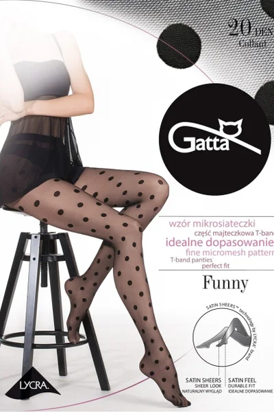 Černé vzorované punčocháče Gatta Funny 07