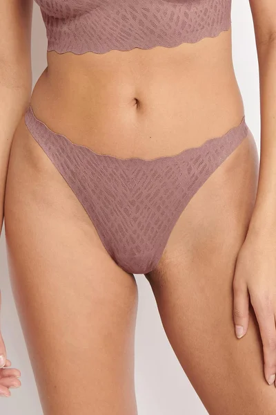 Dámská krajková tanga Sloggi Bliss Brown