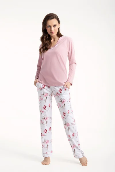 Růžové dámské plus size pyžamo Luna