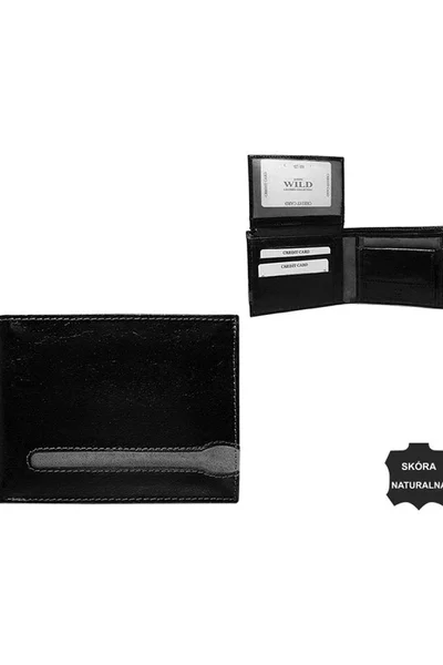 Černá pánská peněženka FPrice z pravé kůže