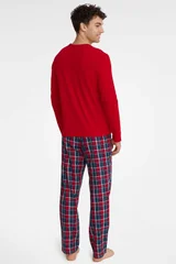 Červené pánské bavlněné pyžamo s potiskem Henderson