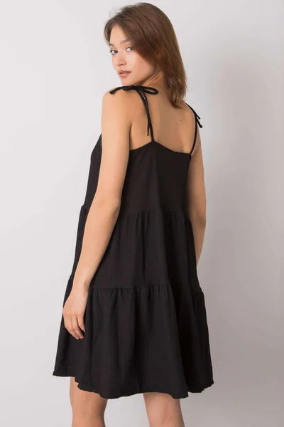 Lehké vzdušné dámské černé šaty na ramínka FPrice