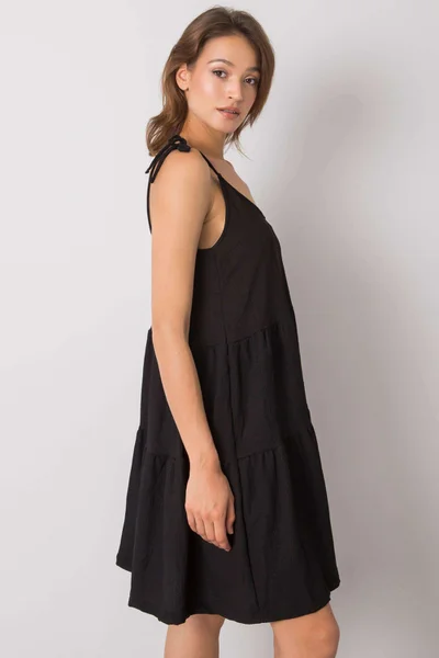 Lehké vzdušné dámské černé šaty na ramínka FPrice