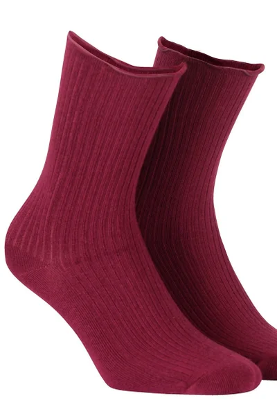 Netlačící dámské žebrované ponožky GJ873 Wola