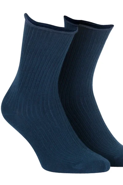 Netlačící dámské žebrované ponožky GJ873 Wola