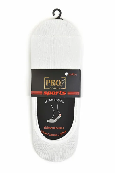 Bílé pánské kotníkové ponožky se silikonem PRO 10400